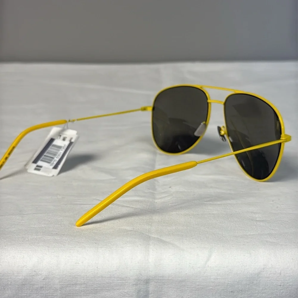 Saint Laurent 59mm Aviator Sunglasses – Yellow Frame NWT